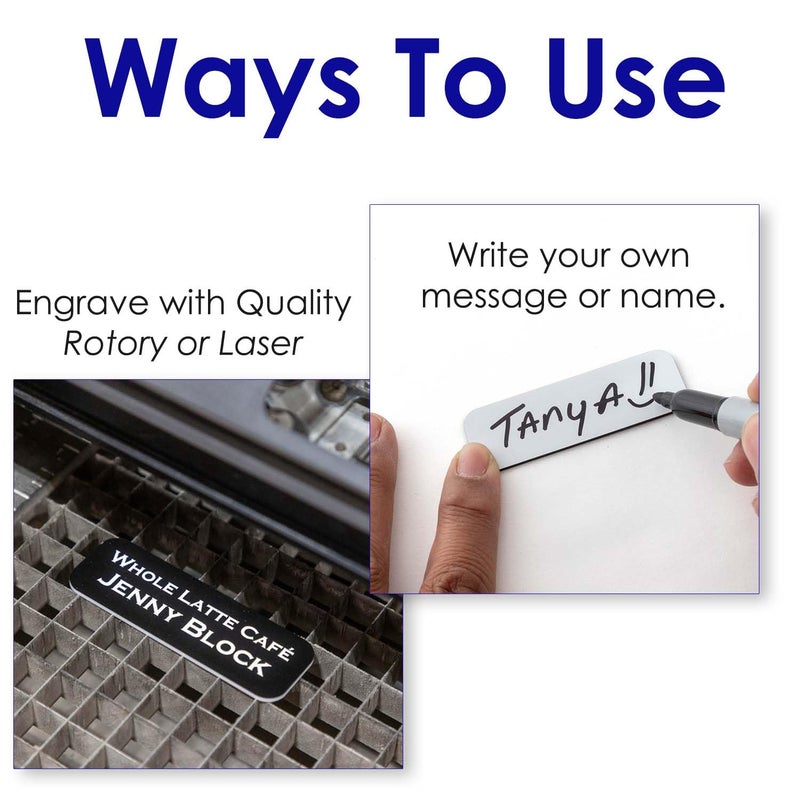 All Quality Red Name Tag Blanks â€“ 25 Pack, 1.5" x 3", Round Corners, DIY Engravable Plastic Badges with Magnetic Backing â€“ All Quality Badges - Image 3